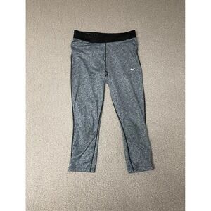 Nike Women's Relay Dri-FIT Printed Crop Running Yoga Tights Size medium gray